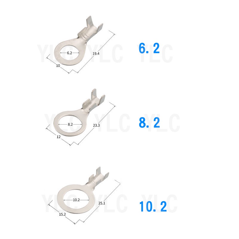 YLC。O型接地片 環形端子 圓型裸端子 開口銅端子 接線環 銅接 電線端子 圓型端子 O型端子 喇叭端子-細節圖3