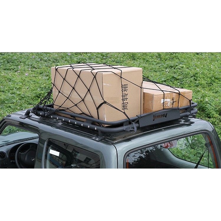 YLC。B046 120X80CM 車頂行李網 汽車行李網 彈性置物網 捆物網 適用車頂架 旅行 露營 後車箱 綁帶-細節圖4