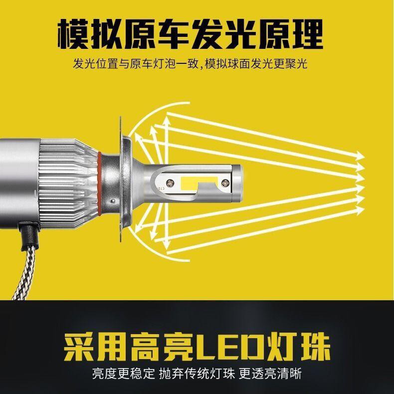 LED 大燈 C6黃光送T10/36W 3800LM COB H1/H3/H4//H7/H8/H11/9006/9012-細節圖6