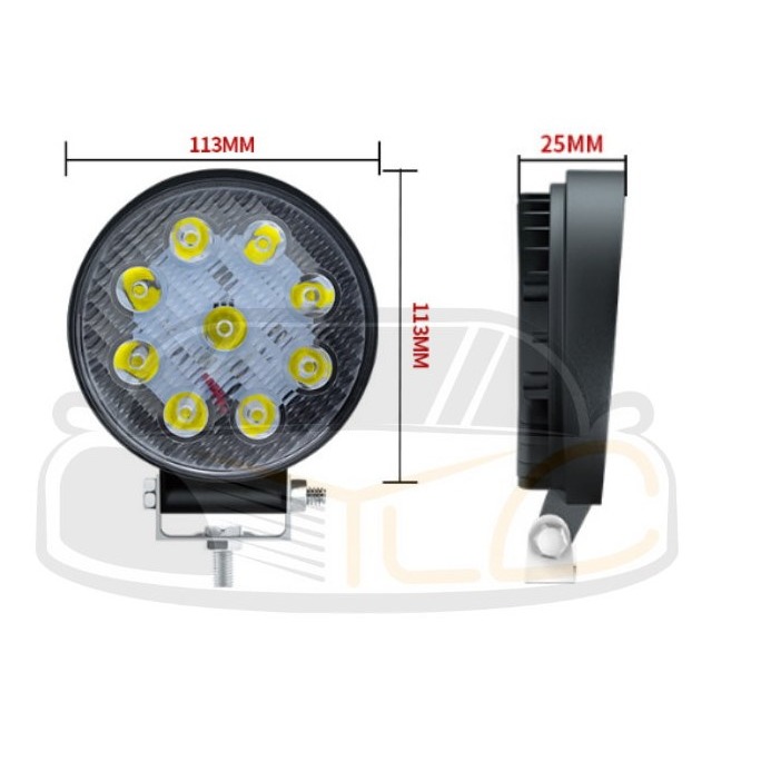 YLC。防水 42W 27W 12V24V 圓型/白光/黃光 LED工作燈霧燈探照燈照輪燈警示燈日行燈-細節圖6