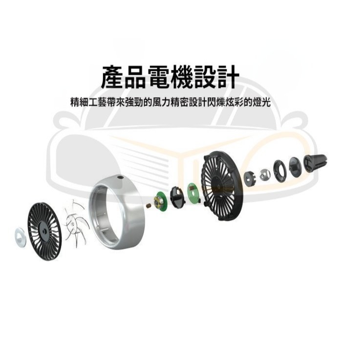 B126~車用空調風扇 冷氣出風口風扇 車用風扇 汽車空調風扇 USB車用電風扇 車載風扇 強風 中風 弱風-細節圖6