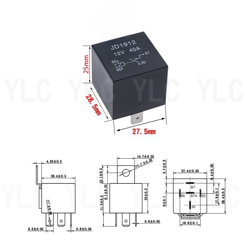 YLC。4P 5P 繼電器 四腳 五腳 繼電器 40A/24V 80A/12V 40A/12V 4腳 5腳-細節圖5