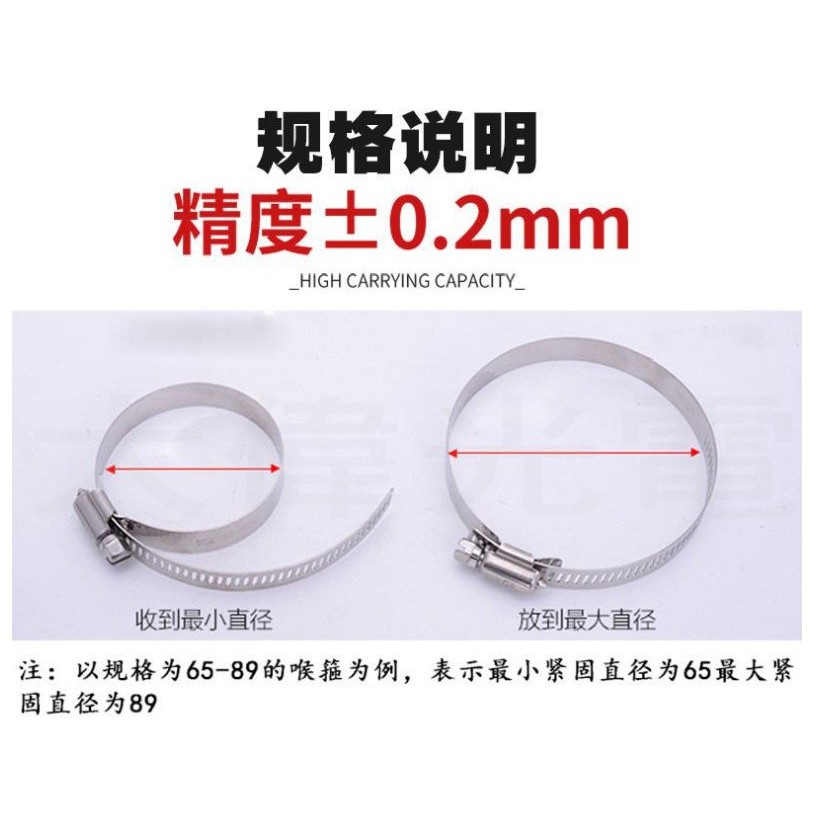 304不鏽鋼 不鏽鋼固定帶 不鏽鋼束帶 白鐵束帶 工程專用 喉箍 束環 卡箍 管束 束帶 可調式 排氣管 管夾 E002-細節圖2