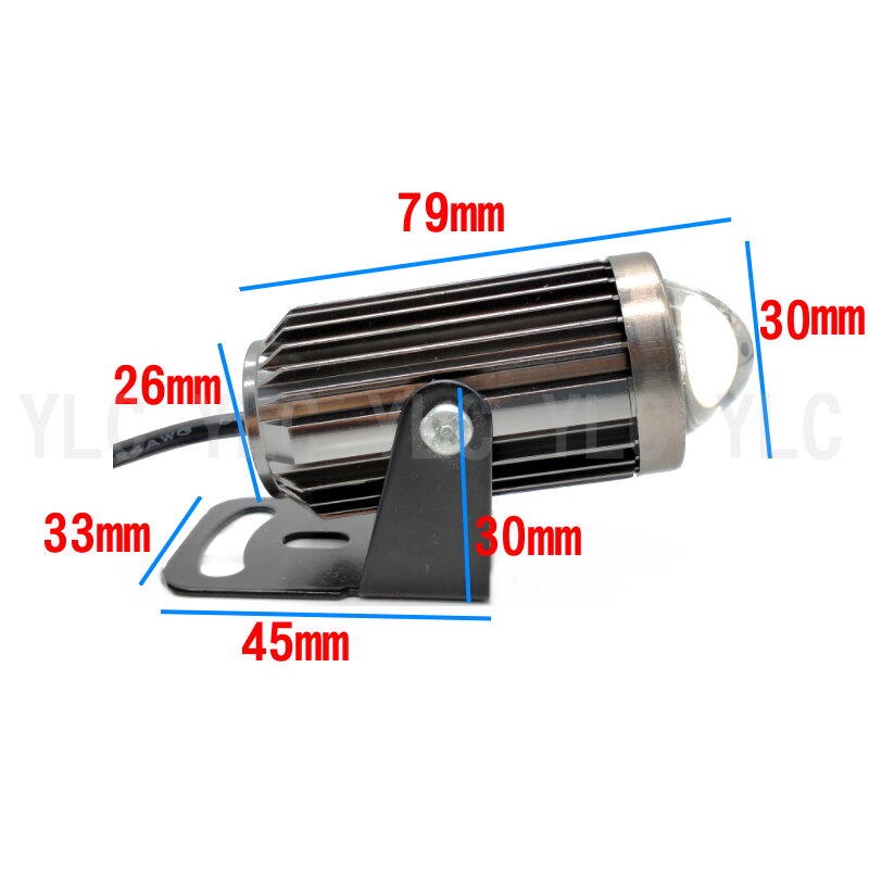 YLC。外掛霧燈 AC DC 12-80V 小鋼炮 交流 直流 通用 雙色 遠近同亮 遠近燈-細節圖3