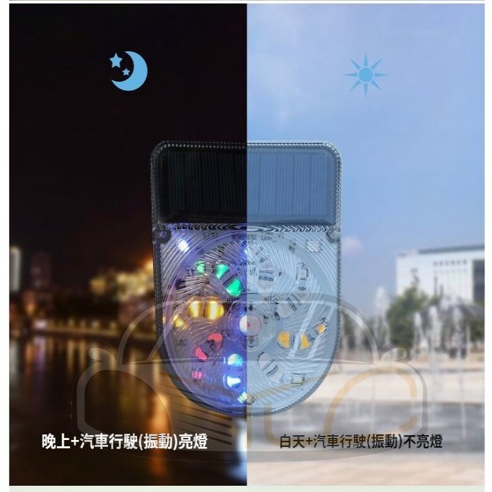 YLC。 旋轉風車燈 27燈 LED太陽能爆閃燈 警示燈 邊燈 後尾燈 側燈 黏貼 太陽能 旋轉-細節圖2