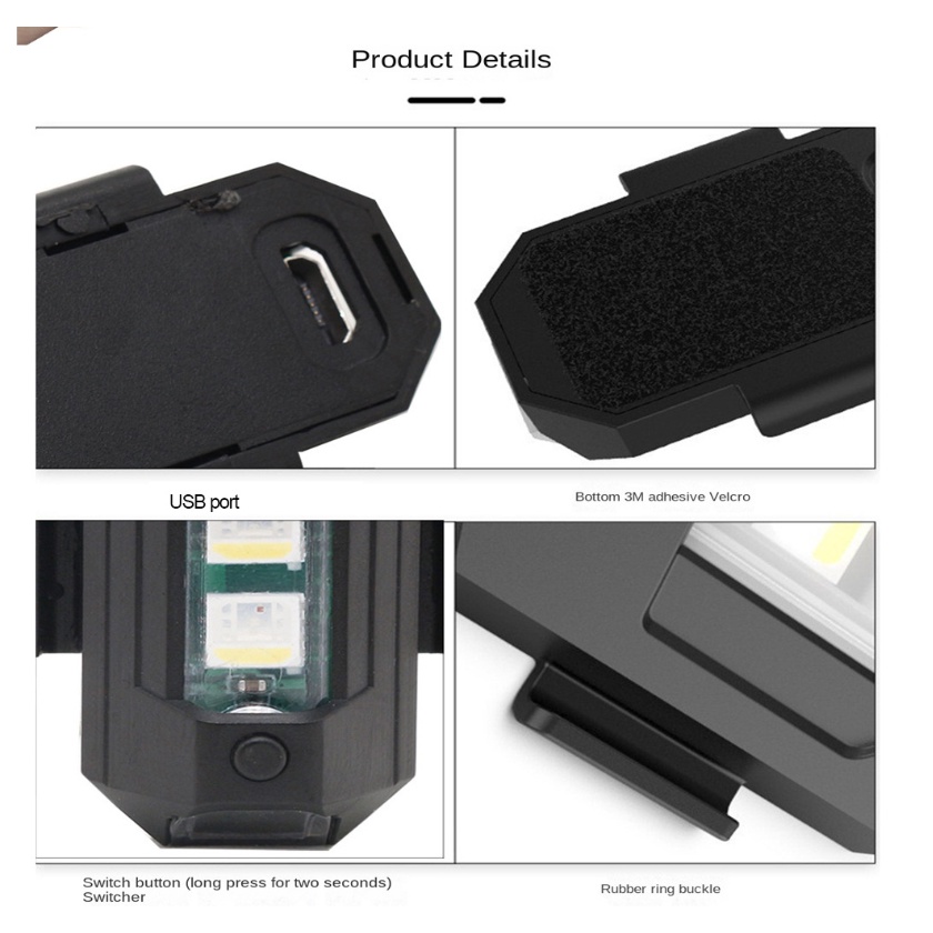 YLC。電動車燈 尾燈 爆閃 警示燈 七色摩托 機車改裝 飛機燈 爆閃燈 夜航燈 充電式-細節圖2