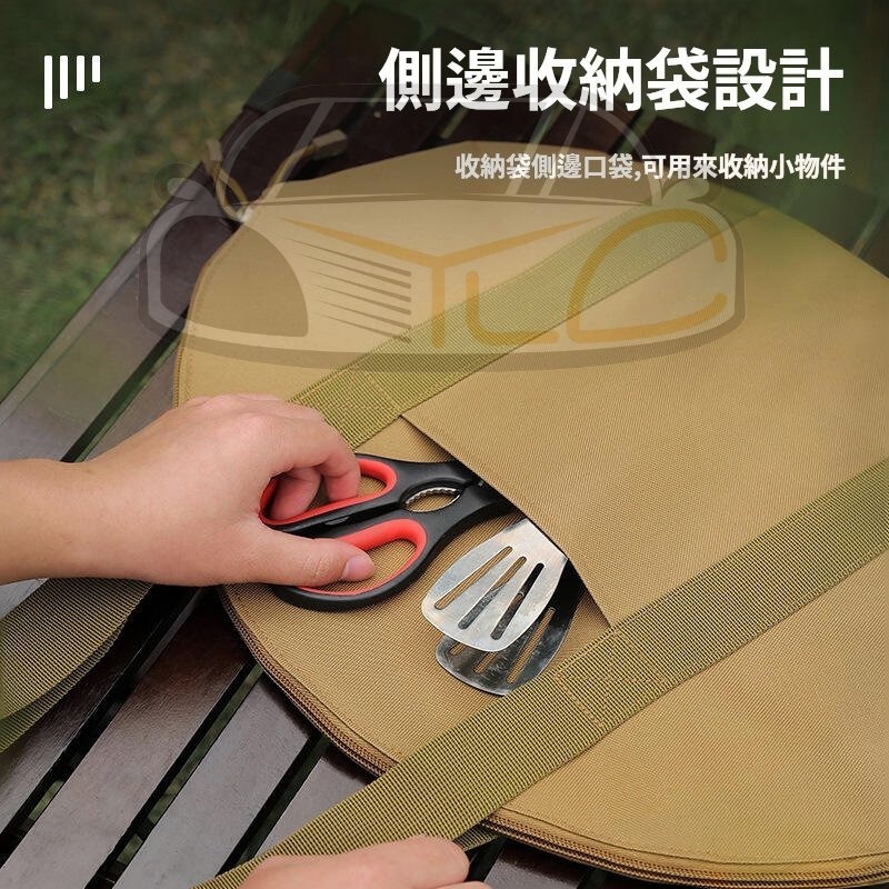 YLC。烤盤收納包收納袋 大容量 韓式烤盤 火山岩麥飯石不沾圓形韓式烤盤 燒烤煎盤煎烤盤平煎盤-細節圖2