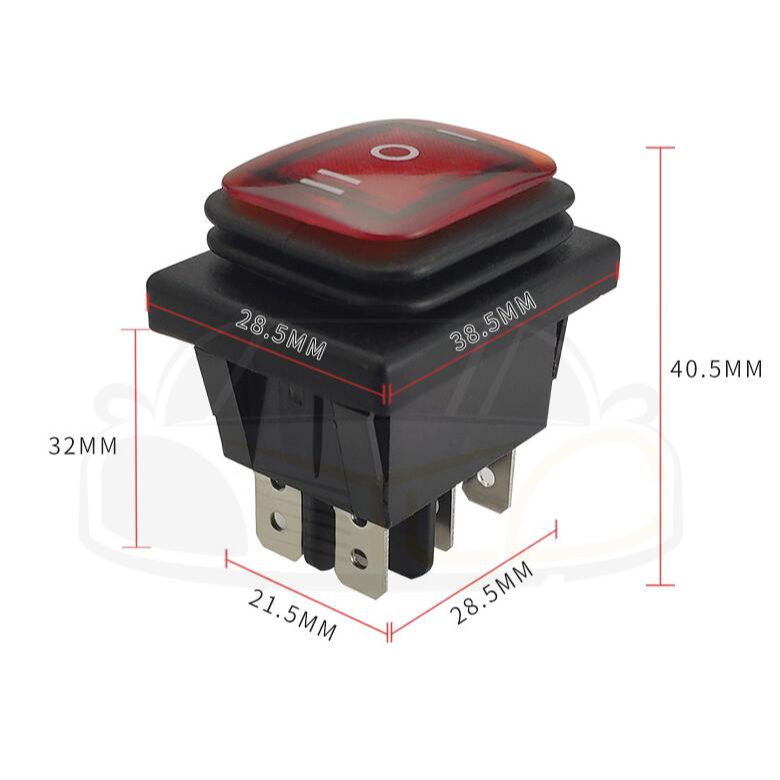 YLC。防水船型開關 12V 24V 10A 船形 船型開關 KCD4 6腳3檔四腳帶燈銀點 大電流 翹板電源-細節圖3