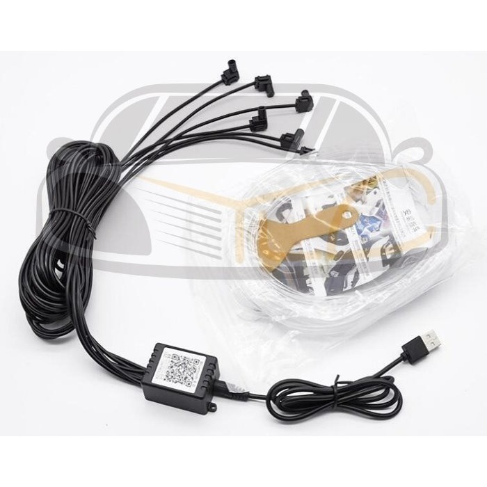 YLC。一拖五 氣氛燈 中控台+4車門 冷光線 汽車LED裝飾燈條 發光條 螢光燈 發光線 儀表板冷光線 車內氛圍燈-細節圖7