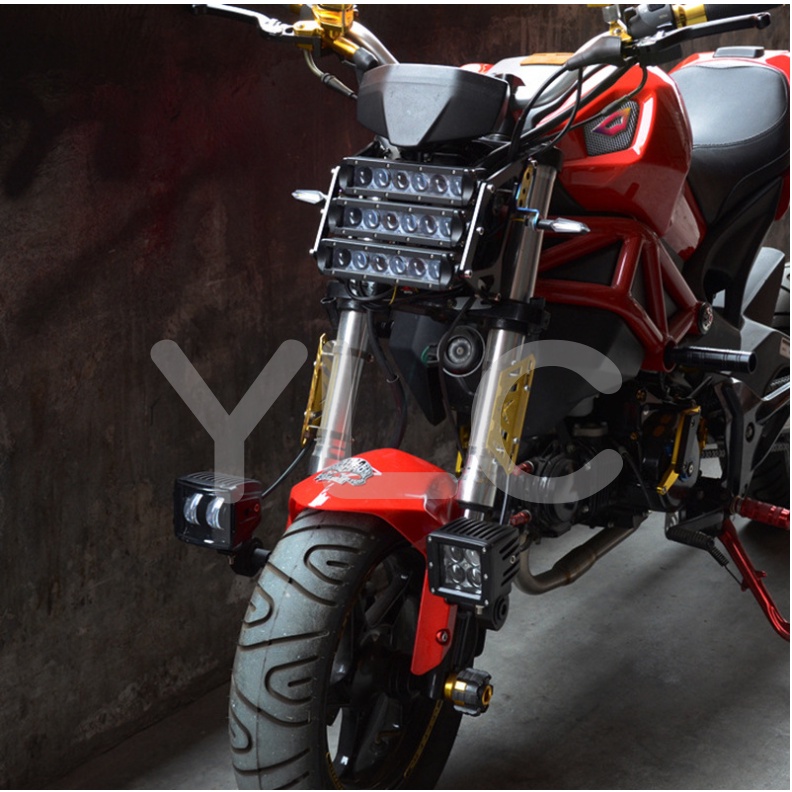 YLC。直款土除支架 機車霧燈前 霧燈支架 射燈支架 改裝霧燈 雙色燈 附螺絲 M8 M6 外掛霧燈 外掛LED燈-細節圖3