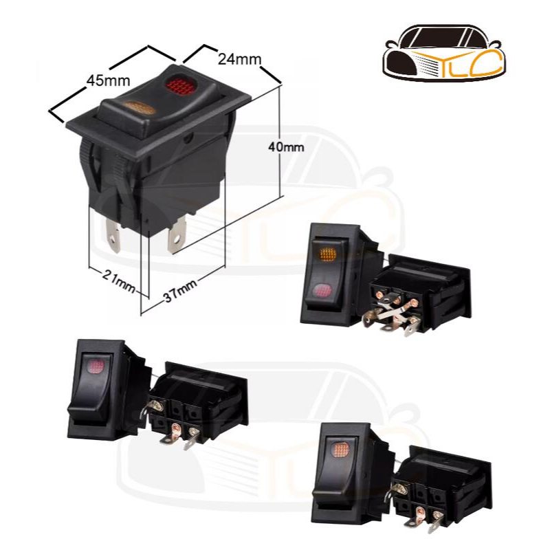 YLC。12V 24V通用 3P 三腳 上下開關 霧燈開關 大燈開關 電源開關 控制開關 適用於各種車系電器用品開關-細節圖4