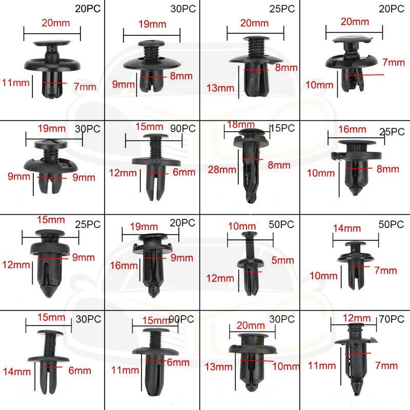YLC。塑膠扣 汽車卡扣 塑膠螺絲 汽車鈕扣 固定扣 車用卡扣 塑膠扣子 汽車用塑膠扣 門板扣 保險桿固定扣 螺絲扣-細節圖2