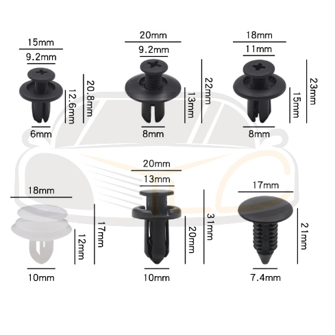 YLC。塑膠扣 汽車卡扣 塑膠螺絲 汽車鈕扣 固定扣 車用卡扣 塑膠扣子 汽車用塑膠扣 門板扣 保險桿固定扣 螺絲扣-細節圖4