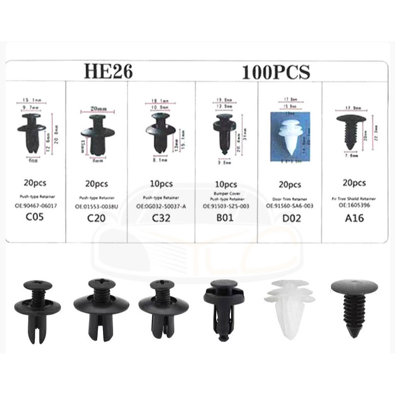 YLC。塑膠扣 汽車卡扣 塑膠螺絲 汽車鈕扣 固定扣 車用卡扣 塑膠扣子 汽車用塑膠扣 門板扣 保險桿固定扣 螺絲扣-細節圖5