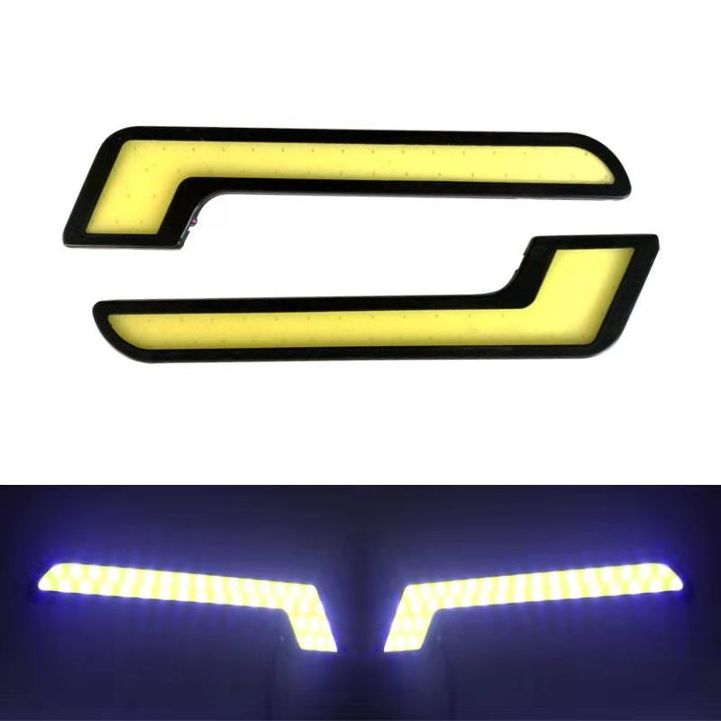 YLC。COB 七字型 汽車LED日行燈 高功率 COB日間行車燈 超薄日行燈 高功率 L型日行燈 一對-細節圖3