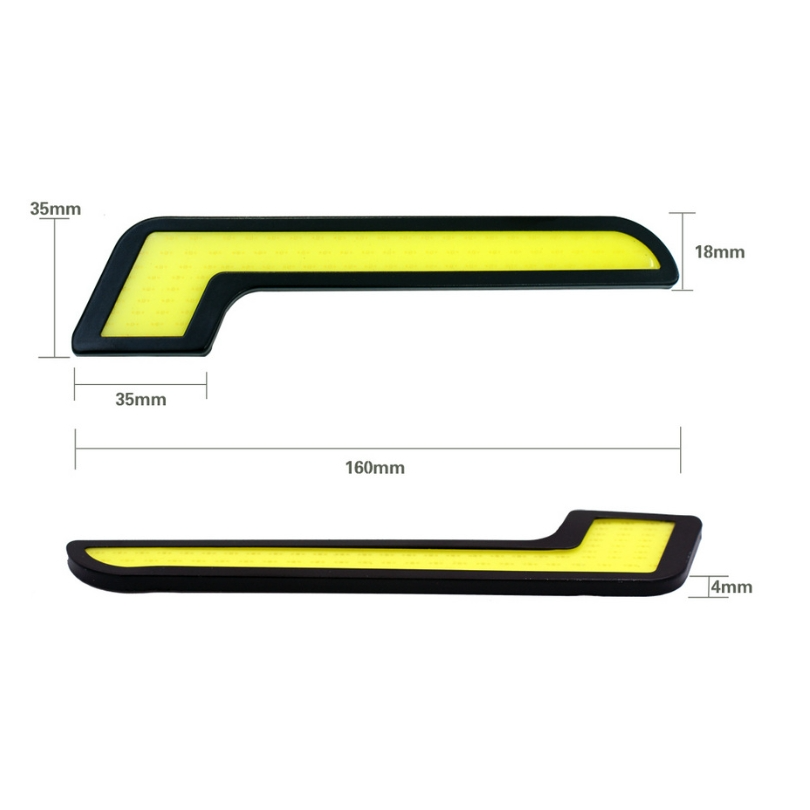 YLC。COB 七字型 汽車LED日行燈 高功率 COB日間行車燈 超薄日行燈 高功率 L型日行燈 一對-細節圖4