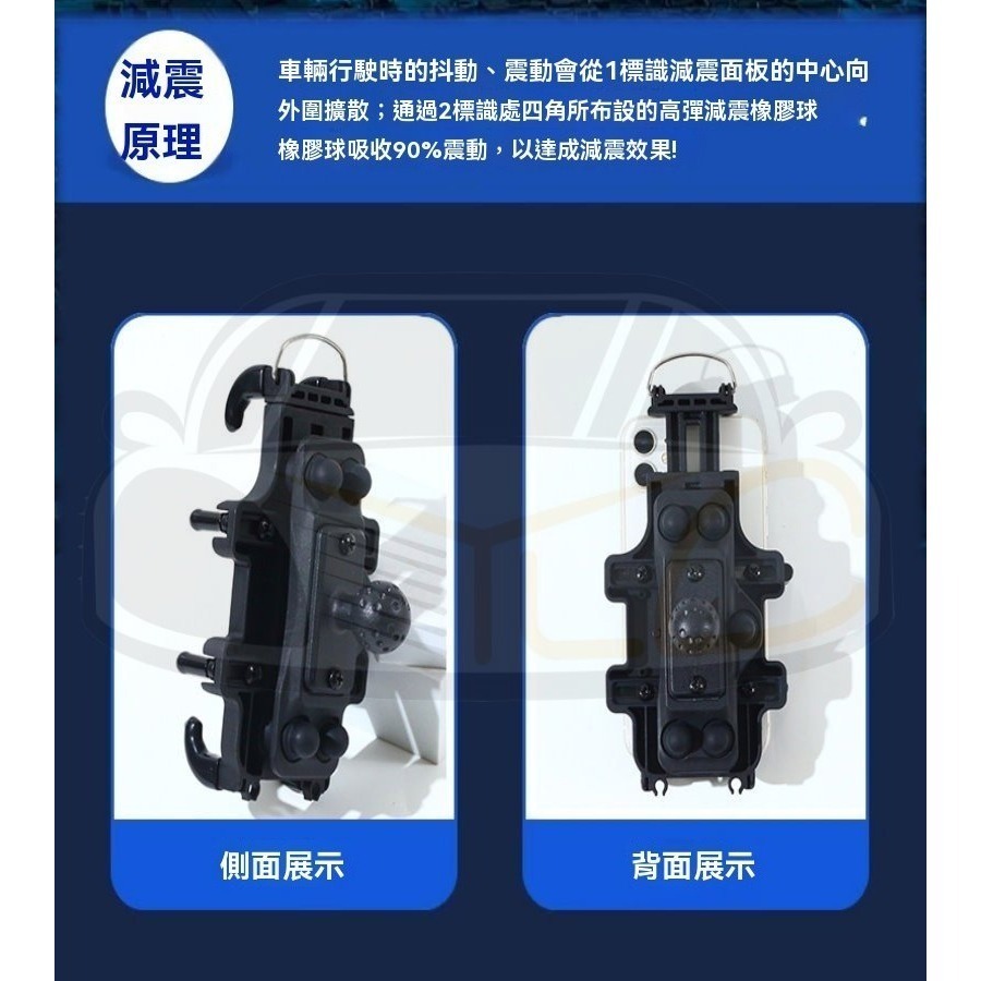 YLC。八爪減震 防盜扣 機車手機架 手機支架 摩托車手機架 摩托車手機架 導航架 電動車手機架-細節圖7