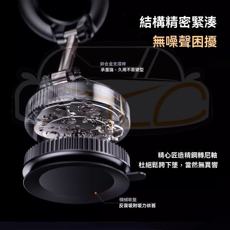 YLC。真空吸盤 360度手機磁吸支架 多功能車載 中控台 導航支架 萬向旋轉 折疊 Magsafe 蘋果 iphone-細節圖4