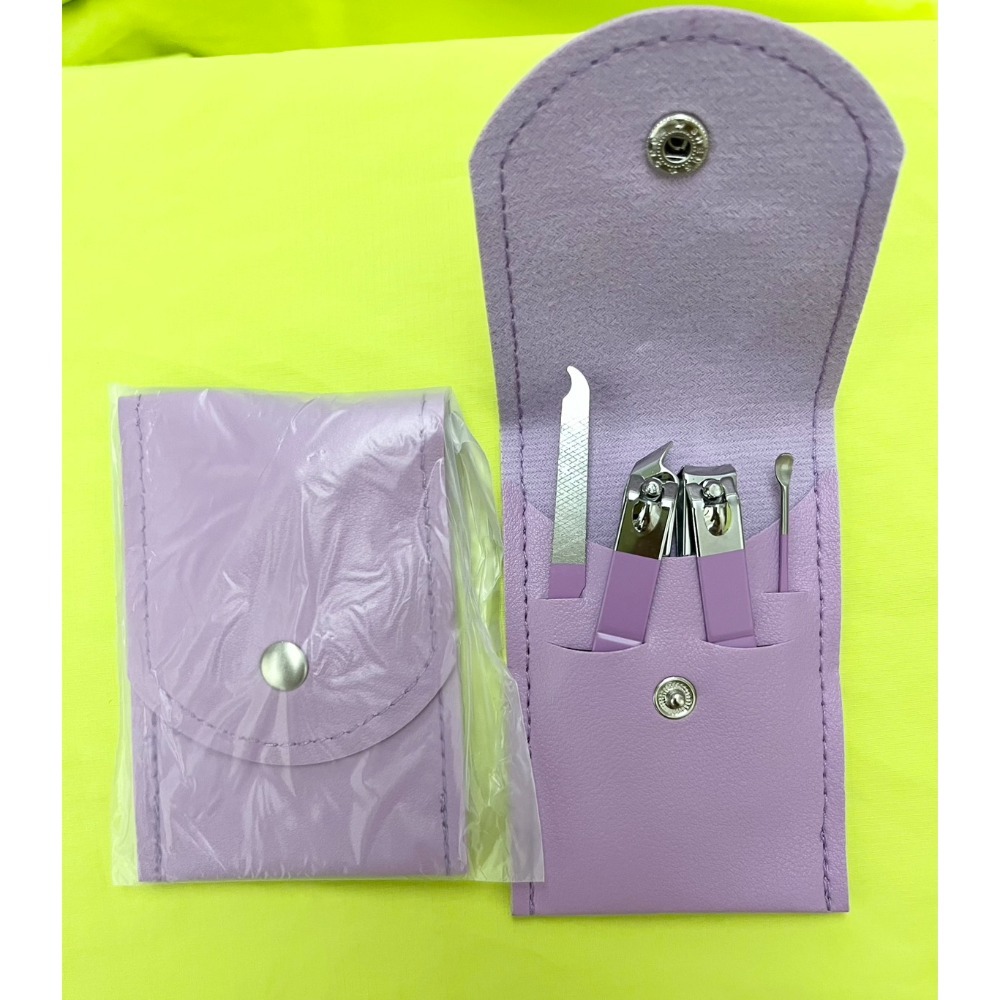 GiveU指甲剪刨光套組$30、指甲剪套裝組（紫色）$30、英國熊修容五件組（嫩綠色）$35、擎邦－修容7件組$40-規格圖1