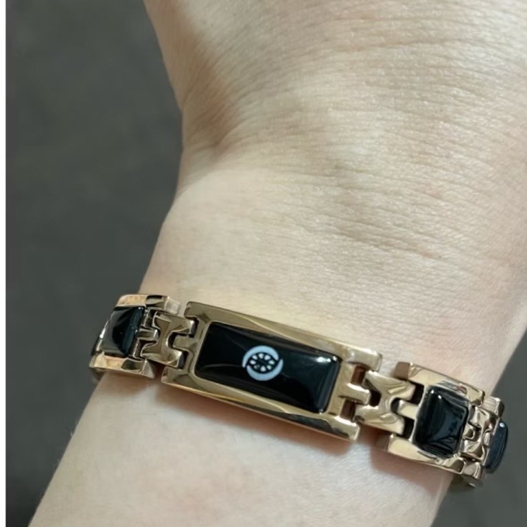 ♥️SWISS~PELMODA玫瑰金-黑瑪瑙晶片鍺鍊-細節圖4