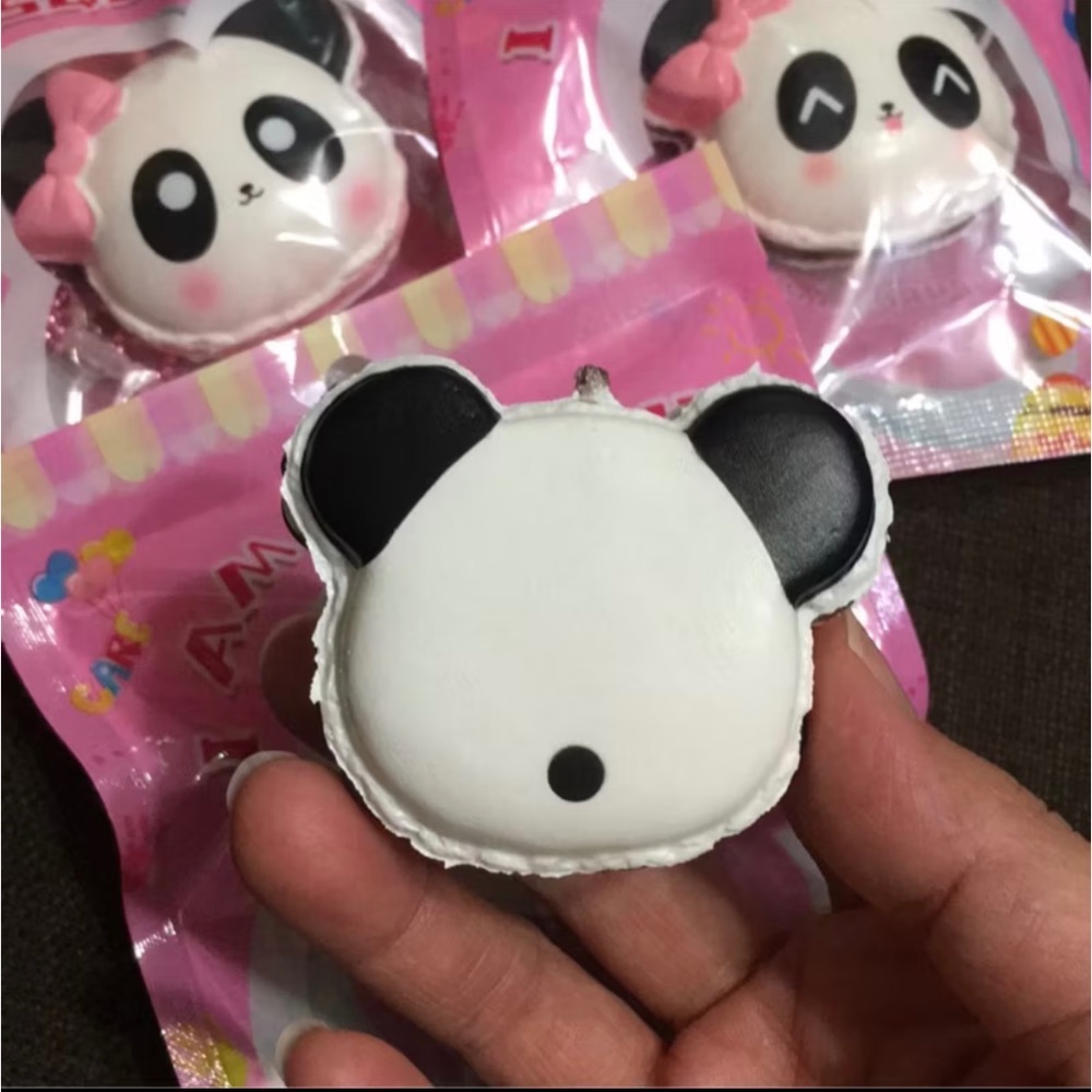 🌈Squishy軟軟~海外正版熊貓馬卡龍（一組三個）-細節圖8