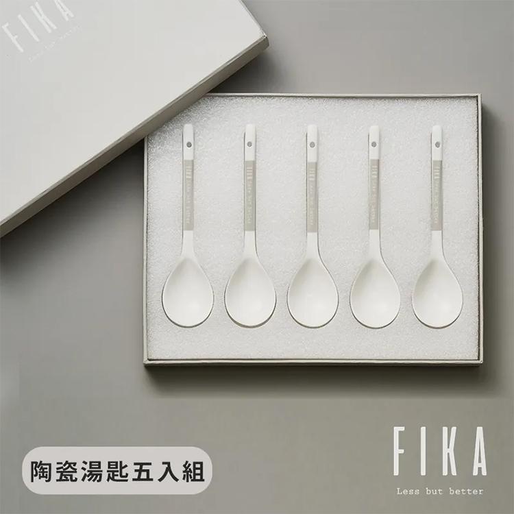 ［現貨秒出］現貨 韓國NEOFLAM FIKA系列陶瓷湯筷五入組 禮盒 餐具 湯匙 筷子-細節圖4