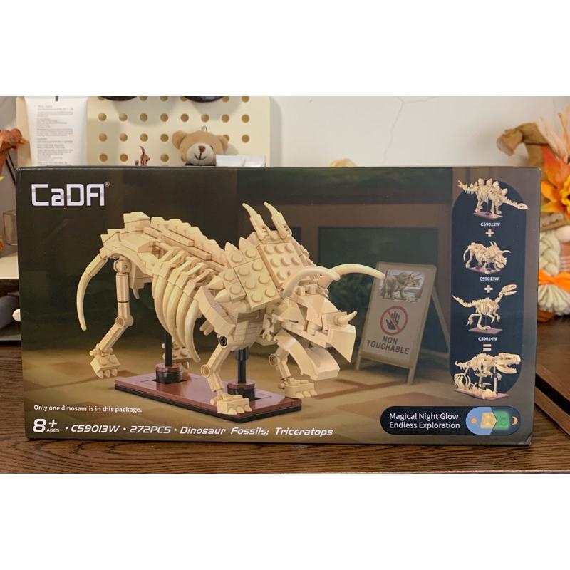 ［可刷卡］CaDA恐龍骨架模型積木 劍龍 三角龍 迅猛龍 夜光 三款可合體 暴龍 博物館發光的恐龍化石 收藏 生日禮物-細節圖4