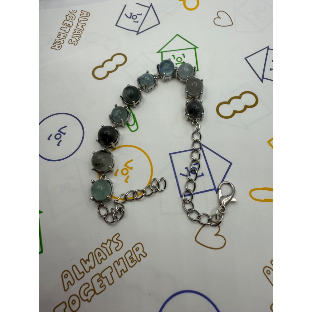 8mm黑暴閃海藍寶