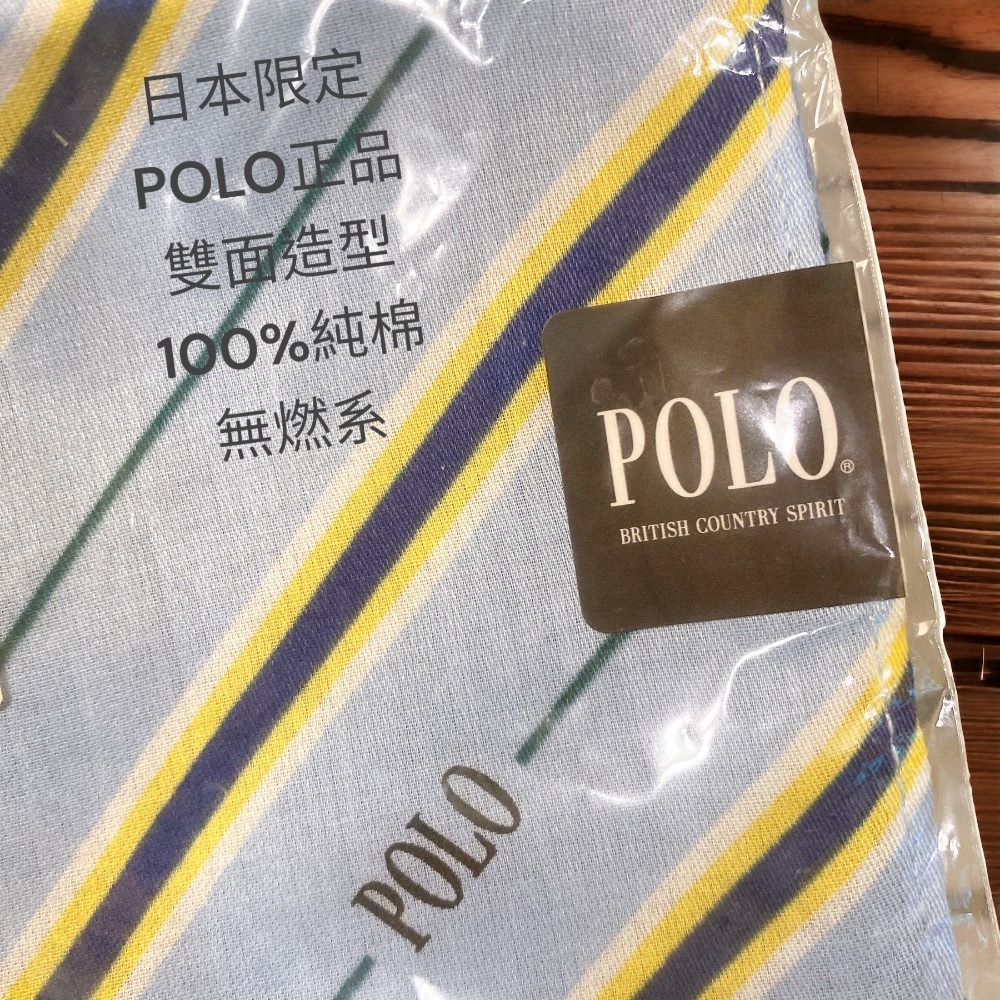 日本限定 🌼 POLO正品 雙面造型  100%純棉 無燃系 大方巾 手帕-細節圖2