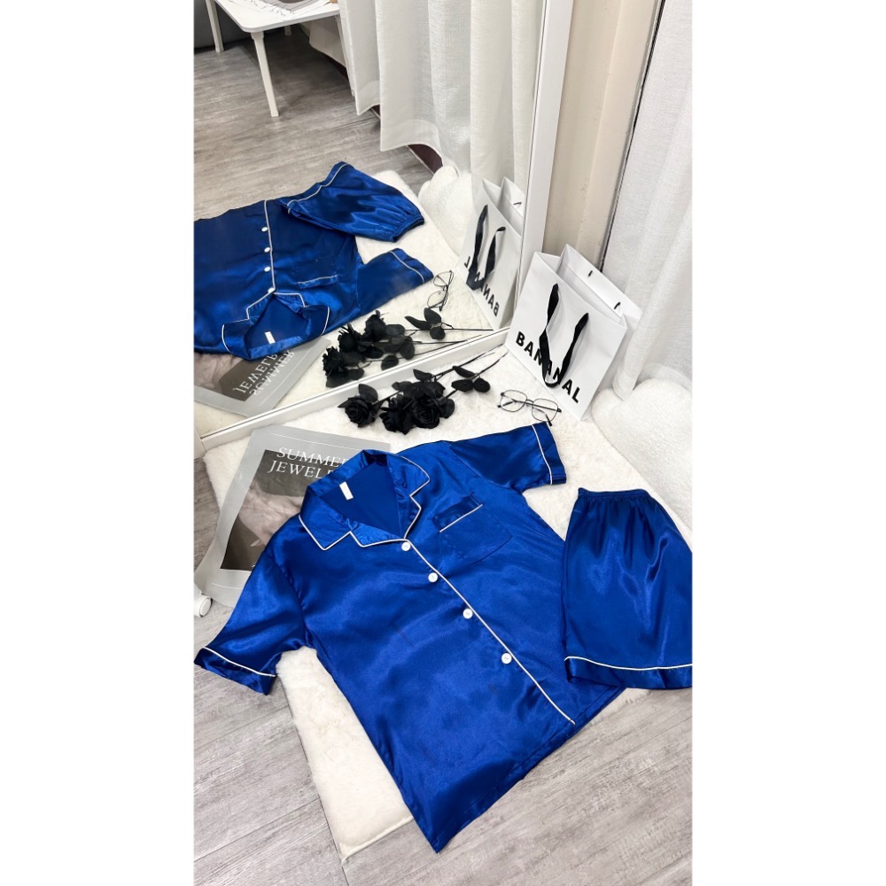 仿真絲綢短袖睡衣(兩件式)-規格圖4