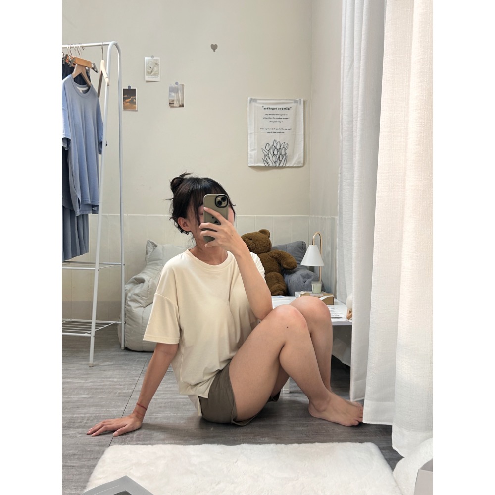 莫代爾棉胸墊米咖睡衣(兩件式)-細節圖4