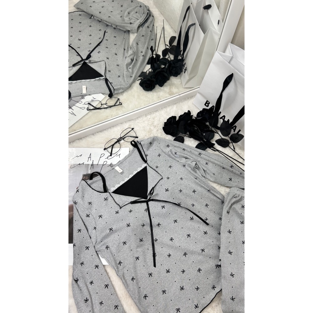 螺紋棉鹽甜長袖睡衣(兩件式)-細節圖2