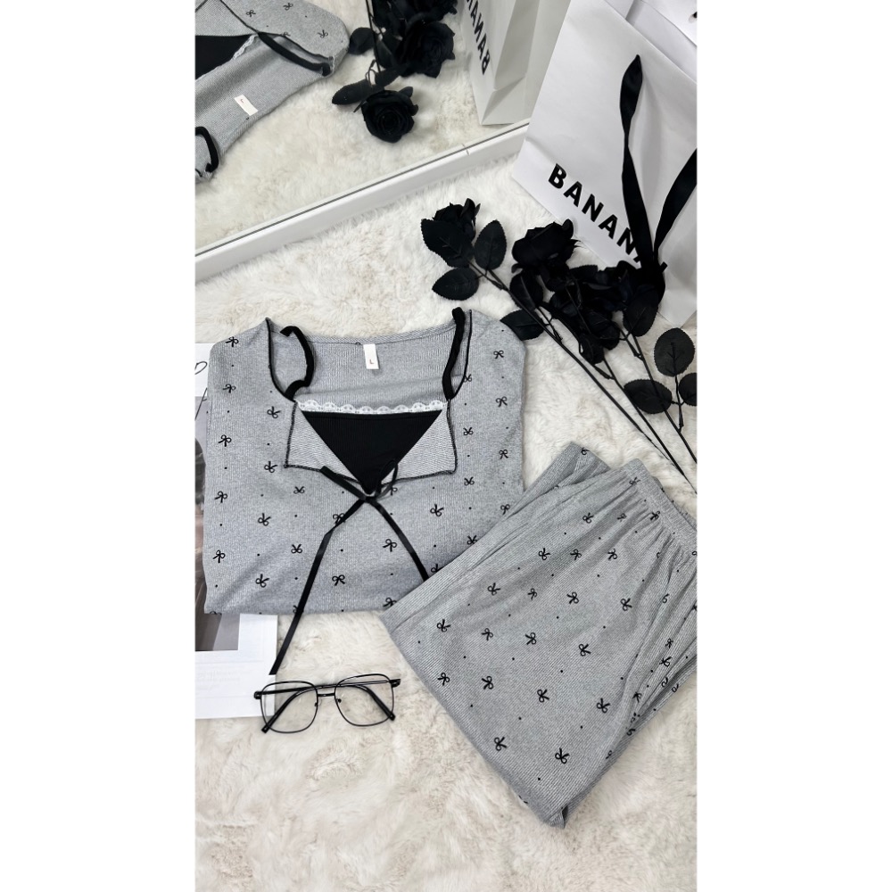 螺紋棉鹽甜長袖睡衣(兩件式)-細節圖4