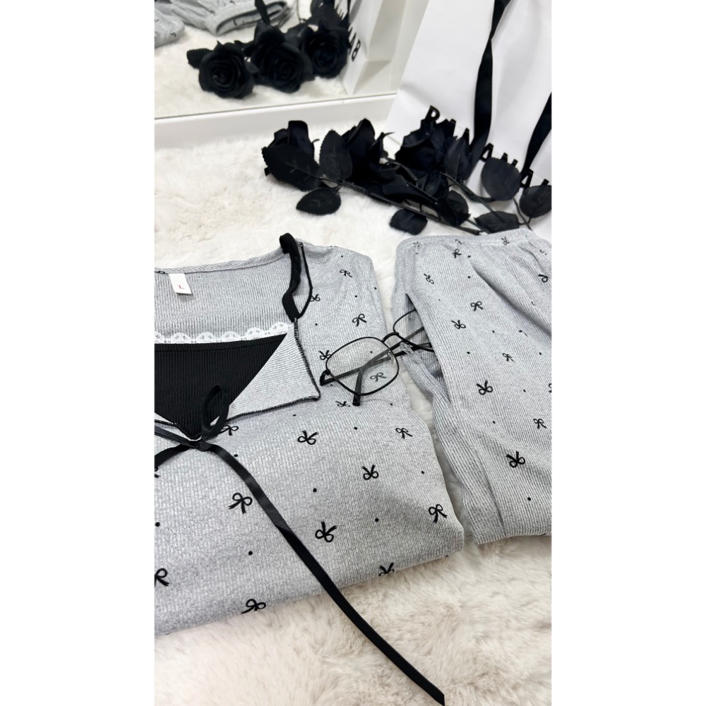 螺紋棉鹽甜長袖睡衣(兩件式)-細節圖5