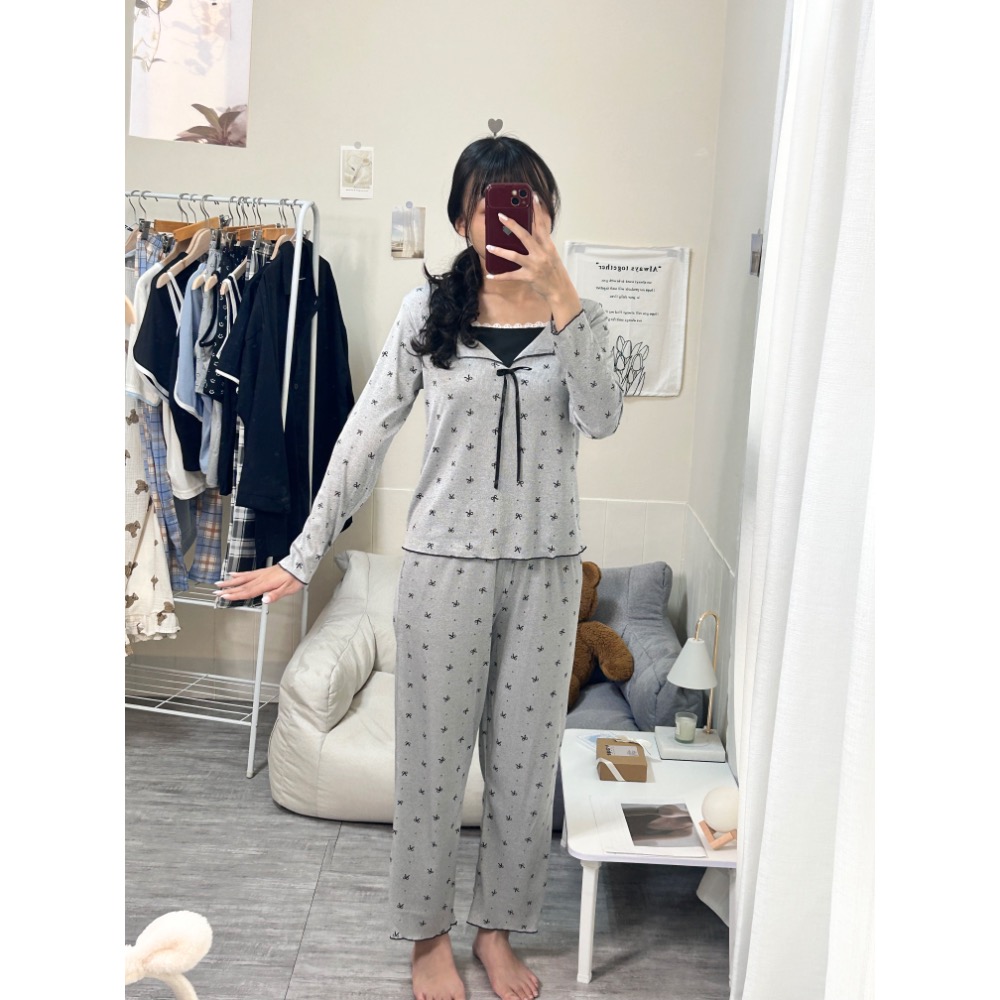 螺紋棉鹽甜長袖睡衣(兩件式)-細節圖8