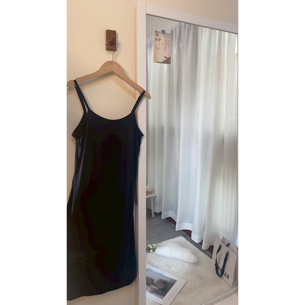 莫代爾棉胸墊過膝裙(連身式)-規格圖5