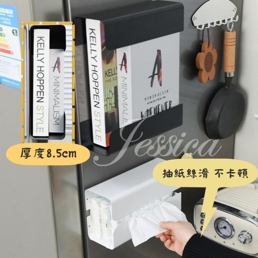 【碳鋼材質耐用_強力吸附 | 秒安裝】磁吸面紙盒 廚房紙巾架 紙巾盒 磁吸收納 衛生紙架-細節圖6