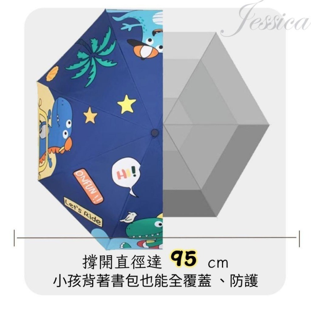 【安全防回彈圓角傘_台灣發貨】兒童雨傘 自動傘 兒童傘 兒童折疊傘 輕量350g 小朋友雨傘 小孩雨傘 反光傘 防回彈-細節圖5