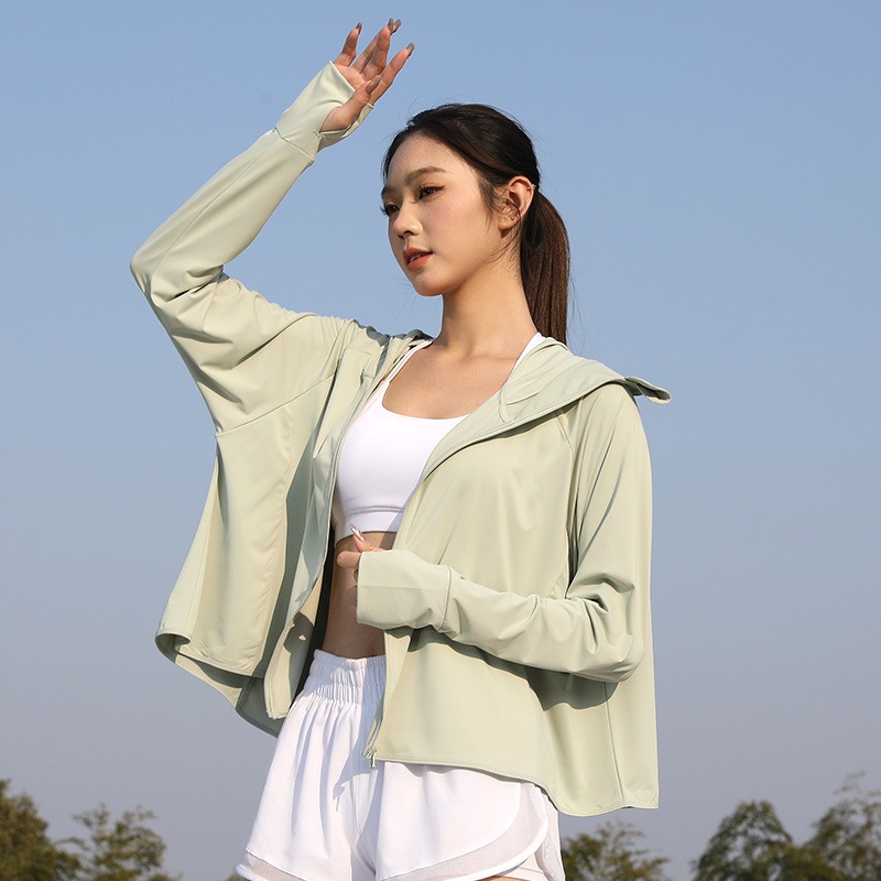 【冰涼防曬_台灣發貨】冰絲外套 防晒衣 防曬外套女 粉色 冰湖綠 防曬衣 涼感外套 遮陽外套-規格圖9