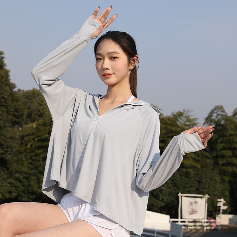 【冰涼防曬_台灣發貨】冰絲外套 防晒衣 防曬外套女 粉色 冰湖綠 防曬衣 涼感外套 遮陽外套-規格圖9