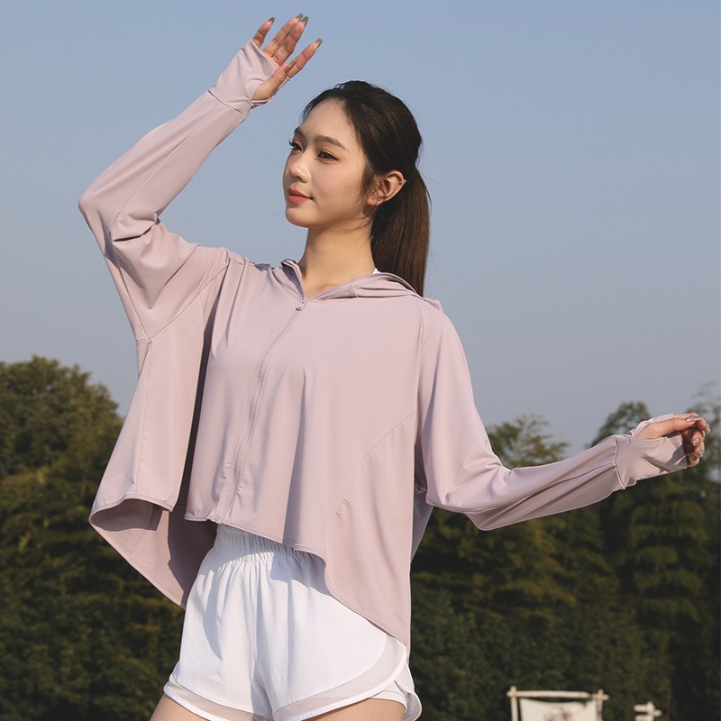 【冰涼防曬_台灣發貨】冰絲外套 防晒衣 防曬外套女 粉色 冰湖綠 防曬衣 涼感外套 遮陽外套-規格圖9