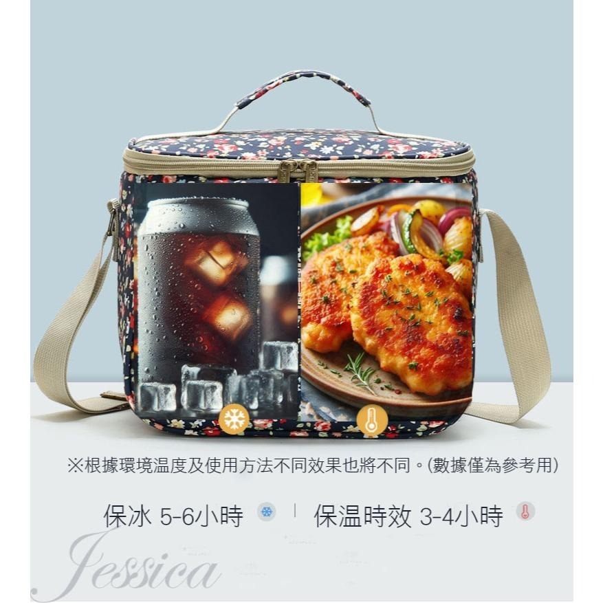 【法式浪漫碎花甜美風】保溫袋 保冷袋 保冰袋 8.5L 11L 保溫便當袋 防水餐袋  野餐袋 便當袋 加厚保冰袋-細節圖2