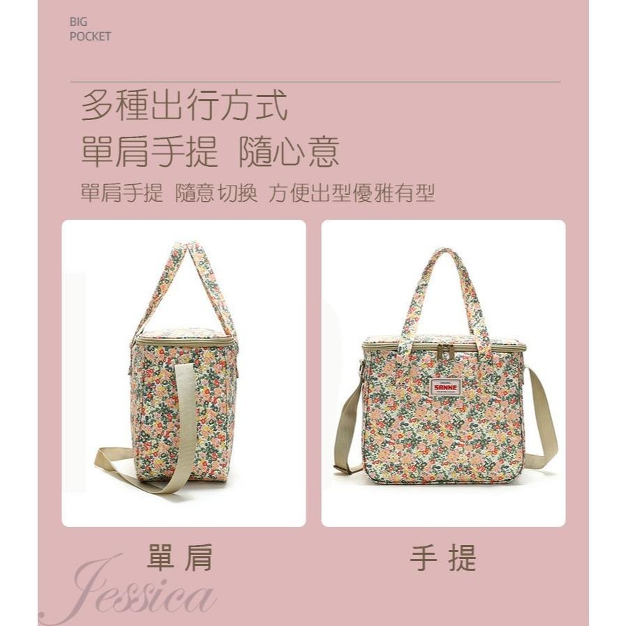 【法式浪漫碎花甜美風】保溫袋 保冷袋 保冰袋 8.5L 11L 保溫便當袋 防水餐袋  野餐袋 便當袋 加厚保冰袋-細節圖6