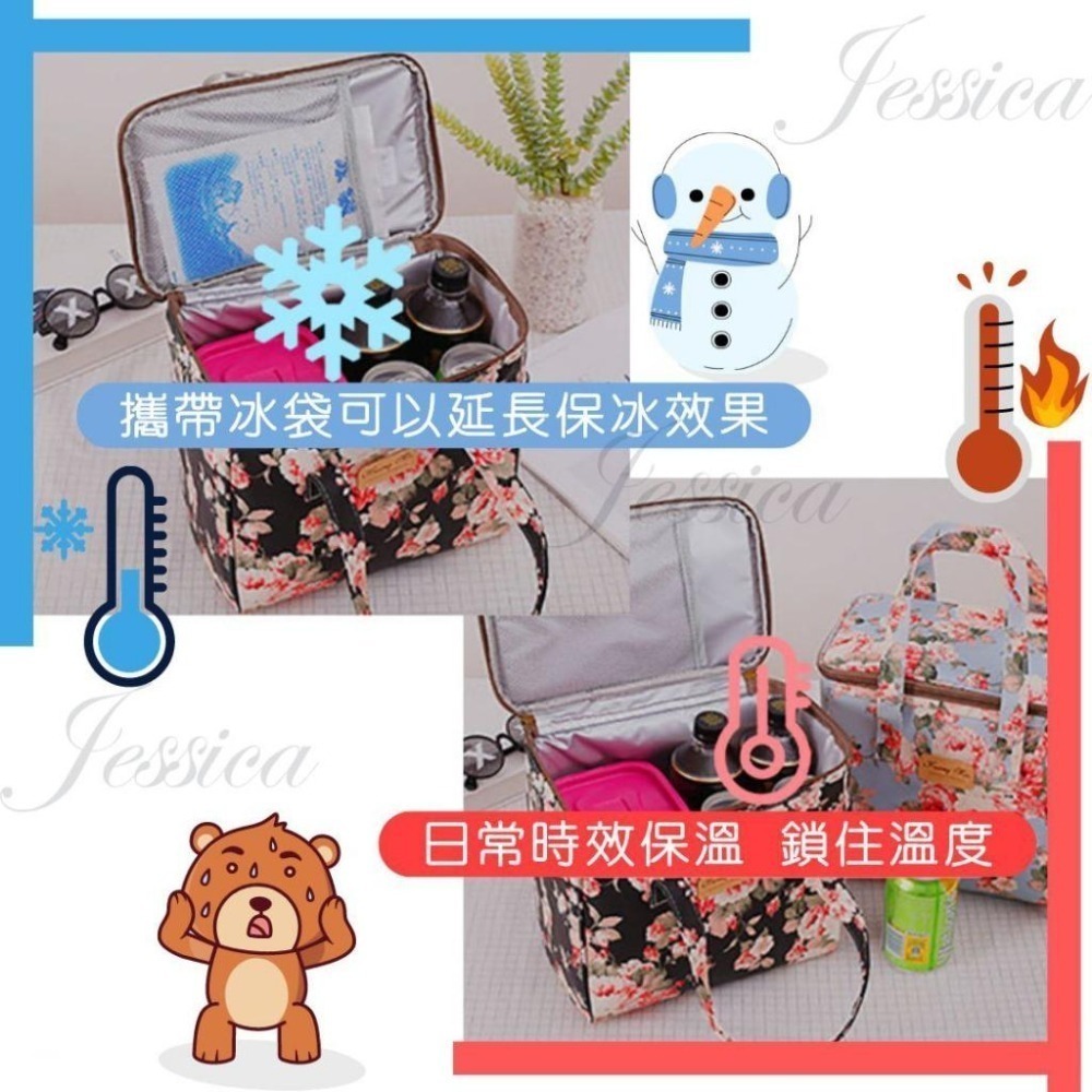 【多種花色_保溫/保冰_台灣發貨】保溫袋 餐袋 保冰袋 保溫便當袋 加厚保冷袋 9L 11L 保冷袋 兒童餐袋 保鮮袋-細節圖2