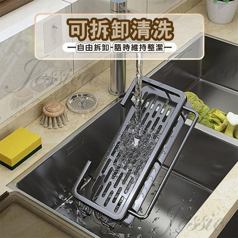【瀝乾菜瓜布_水槽好清爽】水槽瀝水架 瀝水架 廚房瀝水架 水槽置物架 太空鋁 廚房收納架 廚房置物架 菜瓜布架 濾水架-細節圖3