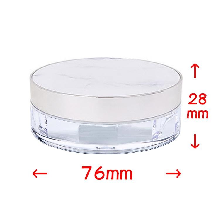 *LyDia甘仔店* DIY 20g 大理石紋 蜜粉盒 附粉撲 蜜粉 分裝 不漏粉 隔層 篩網 彈力網 散粉盒 空盒-細節圖4