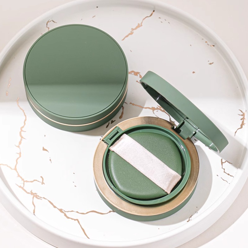 *LyDia甘仔店* DIY 氣墊粉餅 空盒 綠色 網面氣墊 橡膠烤漆 磁吸 氣墊腮紅 氣墊外殼+內芯+粉撲-細節圖2