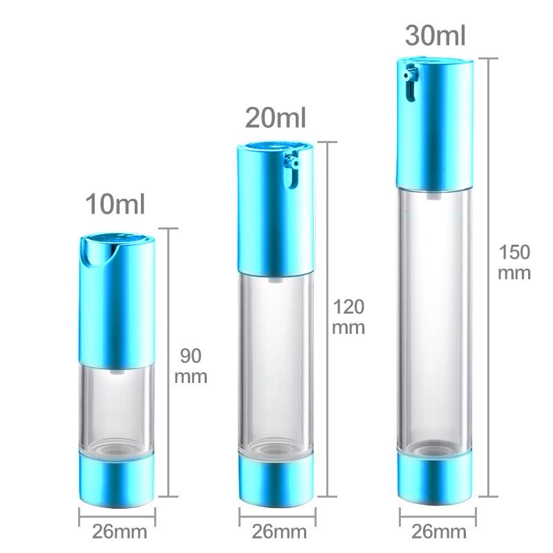 *LyDia甘仔店* 10ml 20ml 30ml 電鍍藍 真空乳液瓶 螺旋式 真空瓶 乳液瓶 按壓瓶 重複使用 分裝瓶-細節圖2