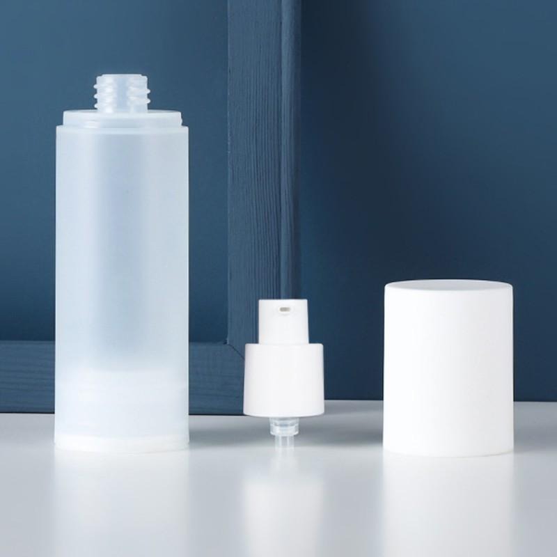 *LyDia甘仔店* 80ml 100ml PP 彈簧外置 磨砂白蓋 真空瓶 乳液瓶 噴霧瓶 按壓瓶 真空按壓瓶 分裝瓶-細節圖2