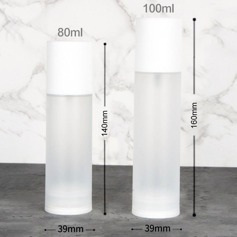*LyDia甘仔店* 80ml 100ml PP 彈簧外置 磨砂白蓋 真空瓶 乳液瓶 噴霧瓶 按壓瓶 真空按壓瓶 分裝瓶-細節圖4